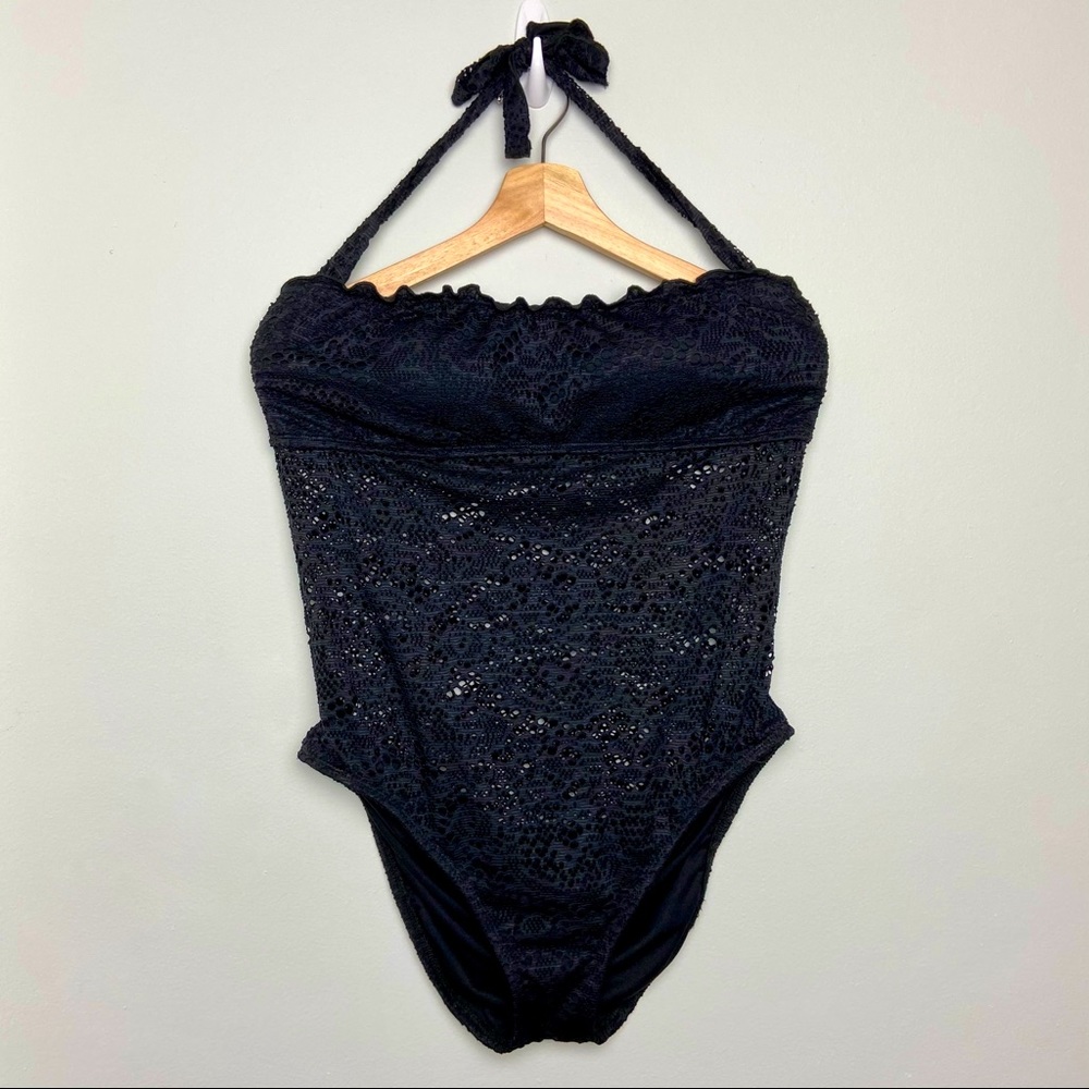 Mossimo Black Lace One Piece Swimsuit | Size XL